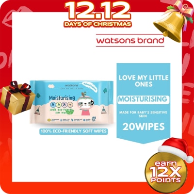 WATSONS Moisturising Baby Lotion Soft Wipes 20s