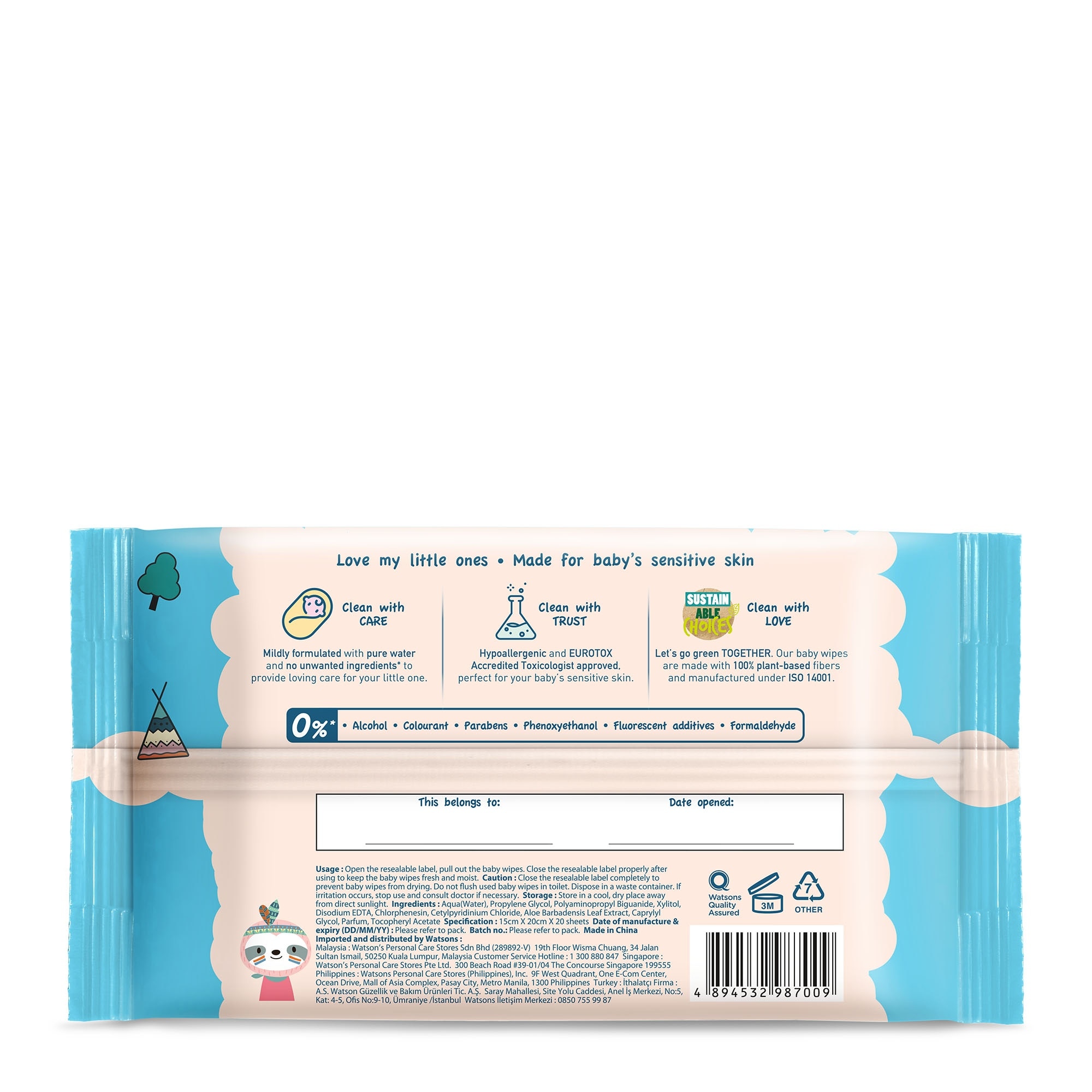 Moisturising Baby Lotion Soft Wipes 20s