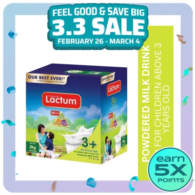 LACTUM LACTUM Plain Milk Supplement Powder for 3+ Years Old 2kg