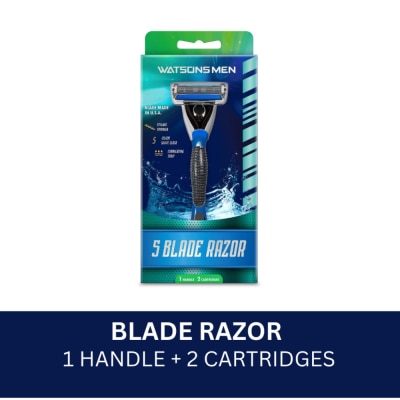 WATSONS - Men 5 Blade Razor1 Handle 2 Cartridges