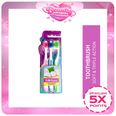 WATSONS - Triple Action Toothbrush Soft 3pcs
