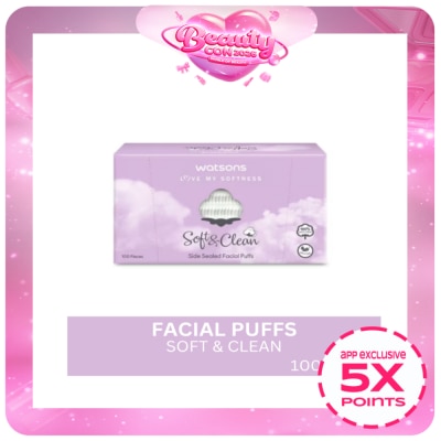 WATSONS - Soft & Clean Side Sealed Facial Puffs 100 sheets