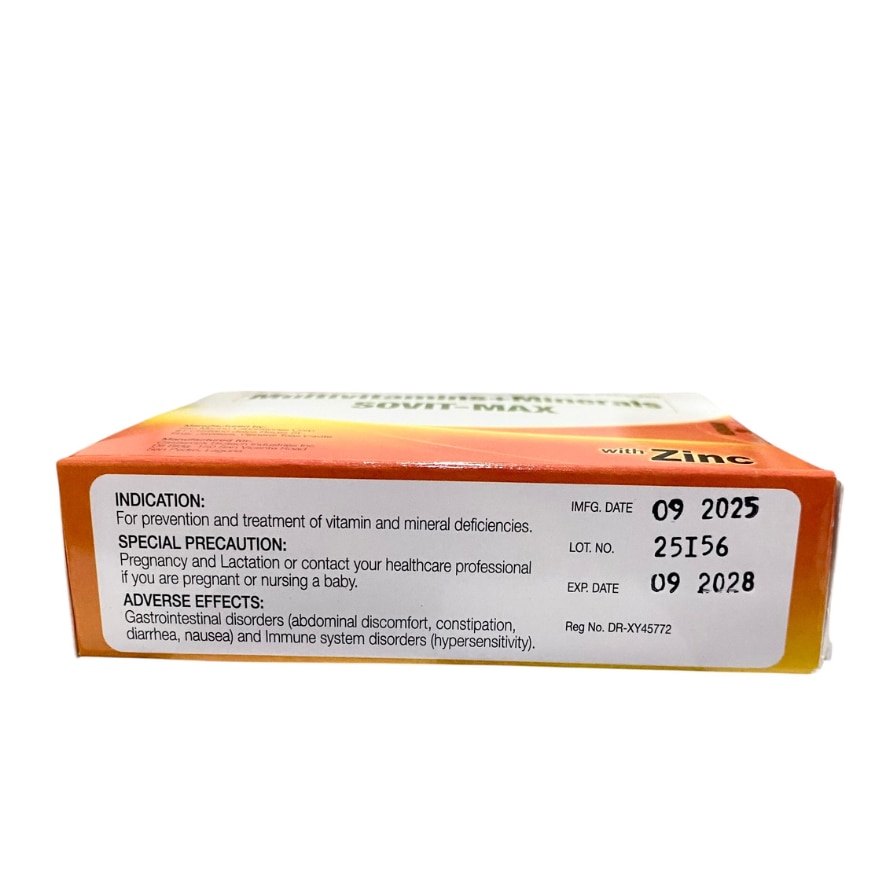 SOVIT Sovit-Max Multivatimins + Minerals Sold Per Piece