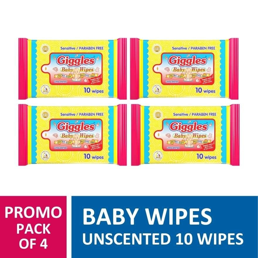 Baby Wipes Unscented 10 wipes x 4 packs