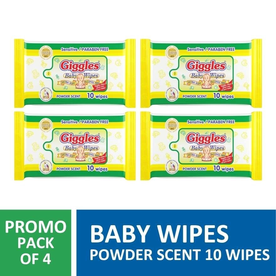 Baby Wipes Powderscent 10 wipes x 4 packs
