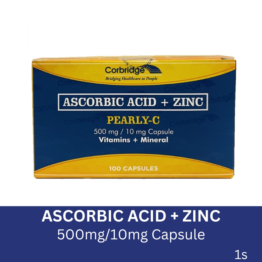 PEARLY C Sodium Ascorbate 500mg + Zinc 10mg Sold Per Piece