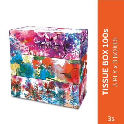 WATSONS X- Flower Tissue Box 100s 3ply x 3 box