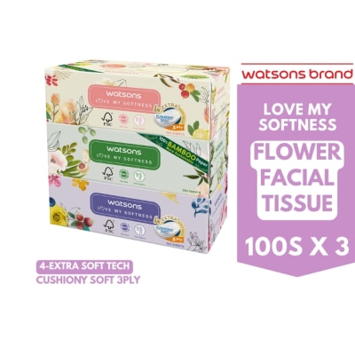 WATSONS - X- Flower Tissue Box 100s 3ply x 3 box