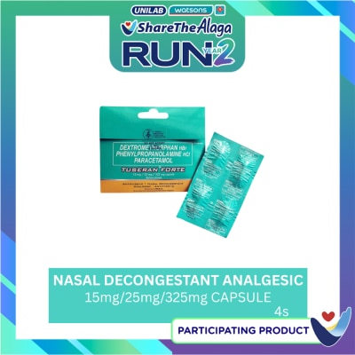 TUSERAN Tuseran Forte (Dextromethorpan Hydrobromide + Phenylpropanolamine Hydrochloride + Paracetamol) 4 Capsules image