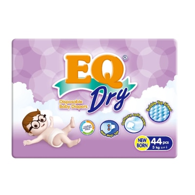 EQ Dry Disposable Baby Diapers Newborn 44s