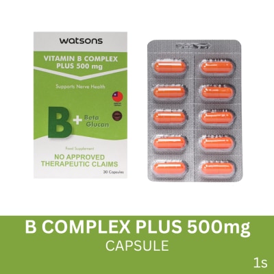 WATSONS GENERICS WATSONS GENERICS B Complex Plus Capsule 500mg x 1 Capsule Expiry: August 11, 2026)