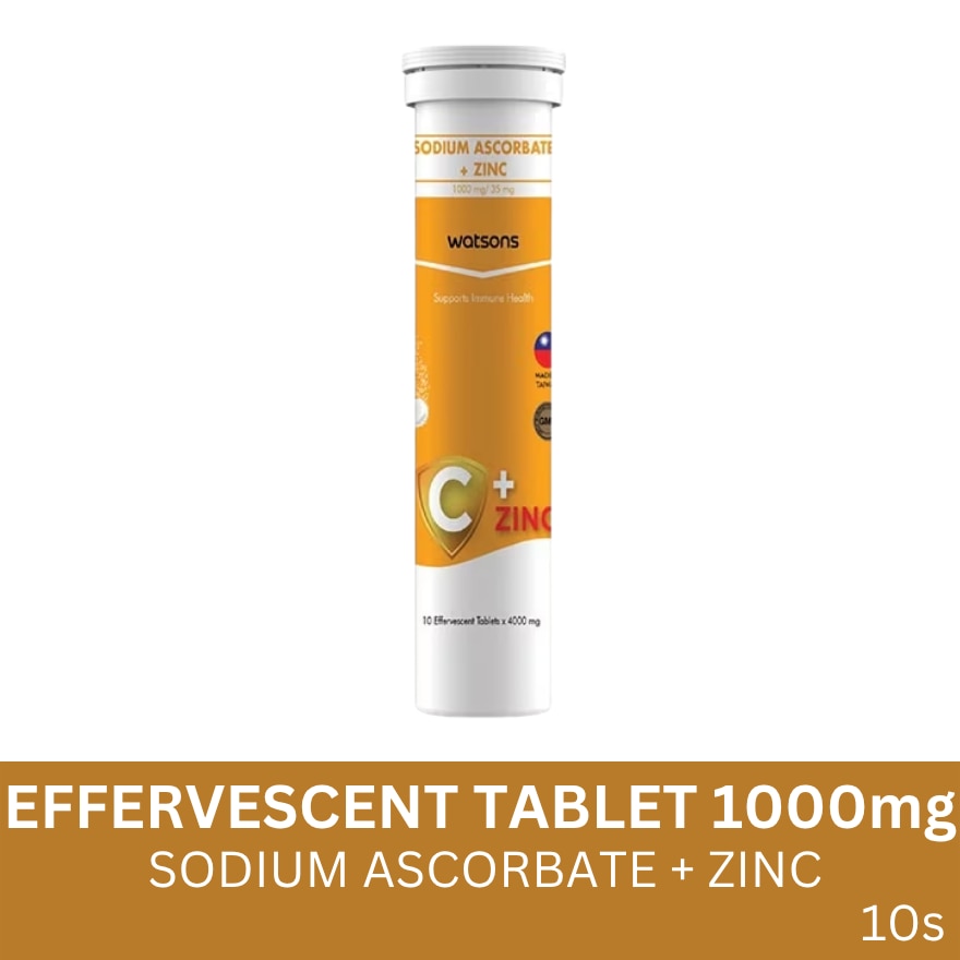 Sodium Ascorbate + Zinc 1000g/35mg 1 Effervescent Tablet