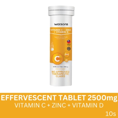 WATSONS GENERICS Vitamin C + Zinc + Vitamin D 2500mg per Effervescent Tablet