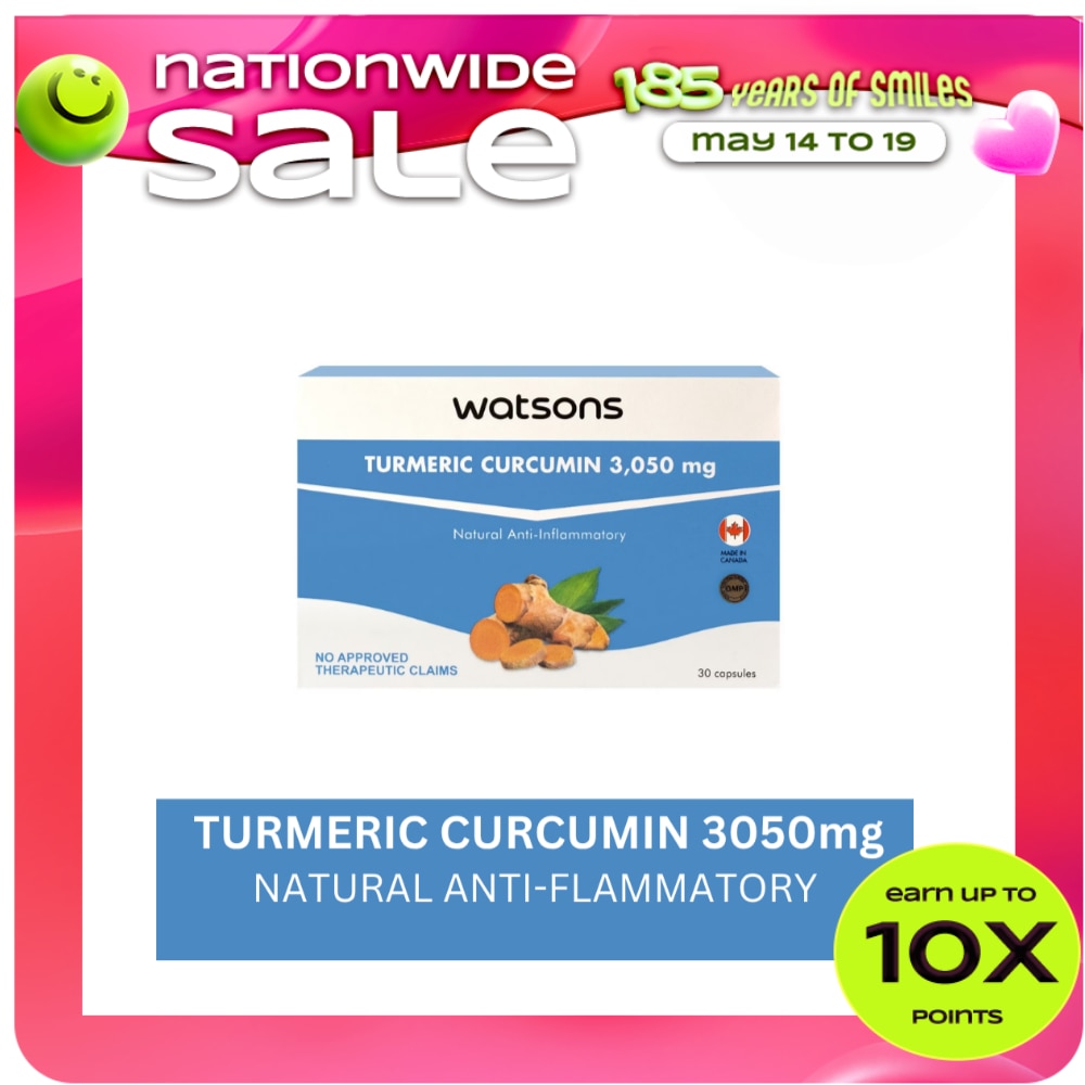 WATSONS GENERICS Turmeric Curcumin 3050mg Sold Per Piece