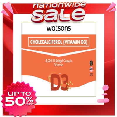 WATSONS GENERICS Vitamin D3 1 Softgel Capsule