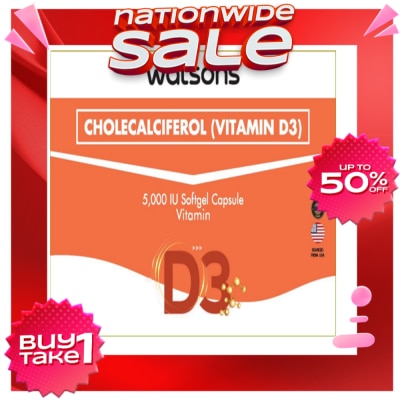 WATSONS GENERICS Vitamin D3 1 Softgel Capsule