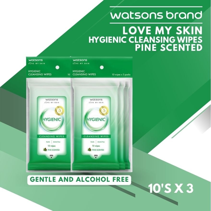 Antibacterial Cleansing Wipes Cooling Mint Scented 10s x 3 packs