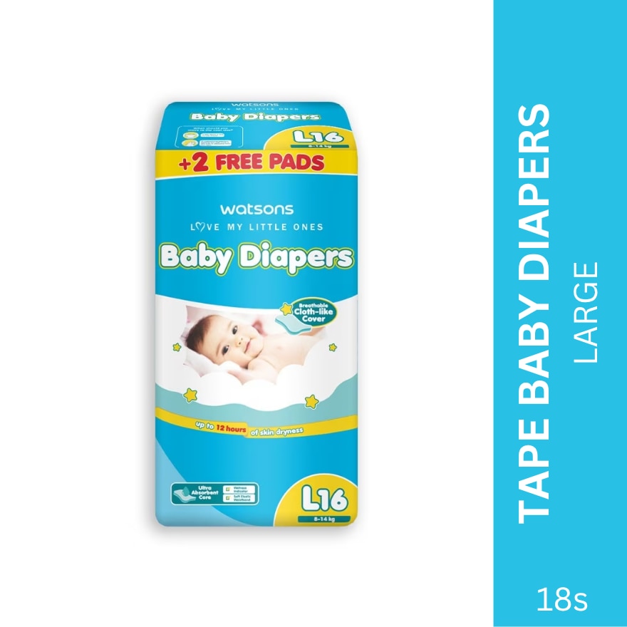 WATSONS Baby Diaper Tape Large 16+2 Pads