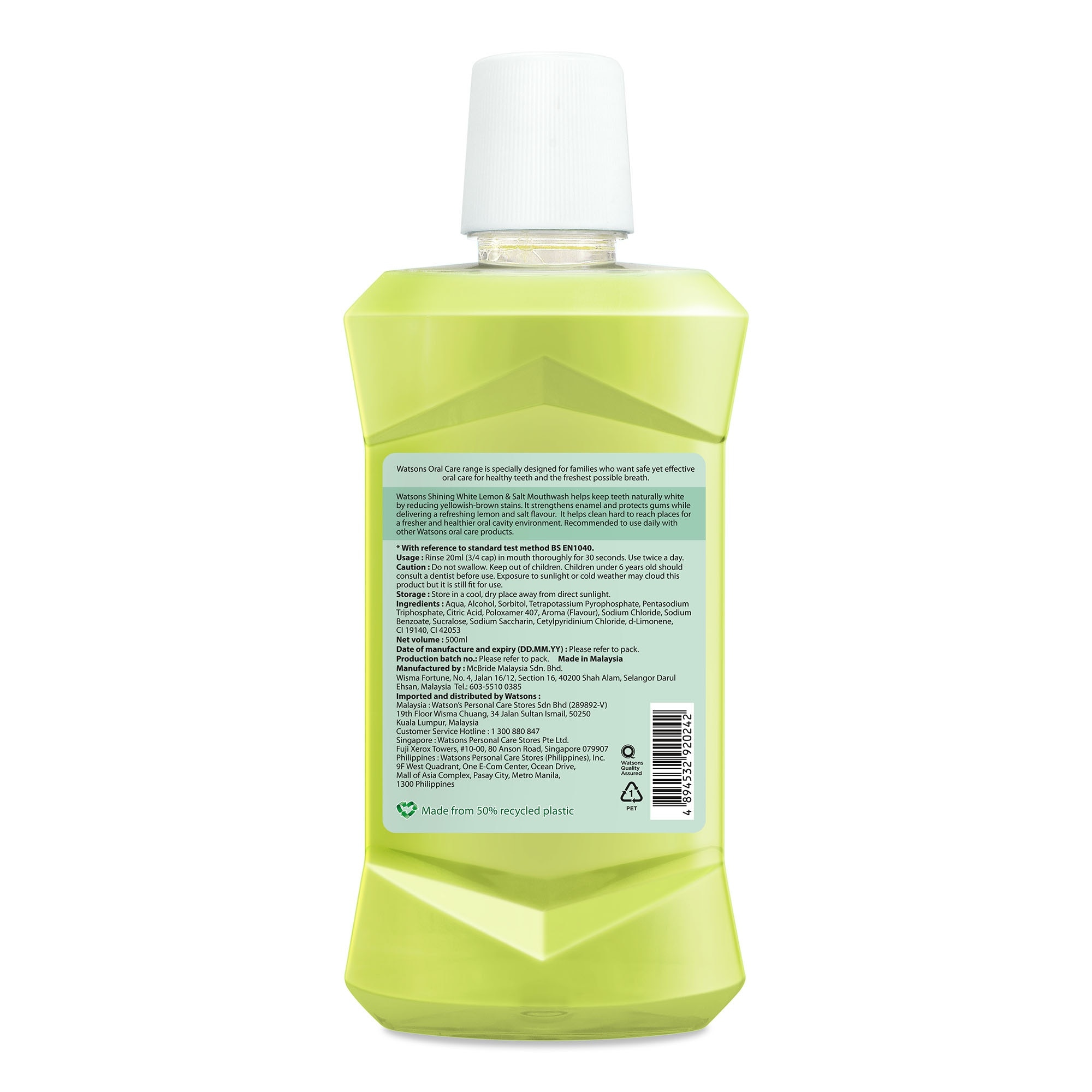 Love my Smile Shining White Lemon & Salt Mouthwash 500ml