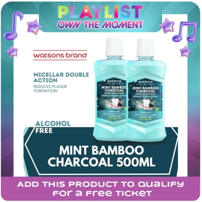 WATSONS - Love My Smile Mint Bamboo Charcoal Herbal Mouthwash 500ml