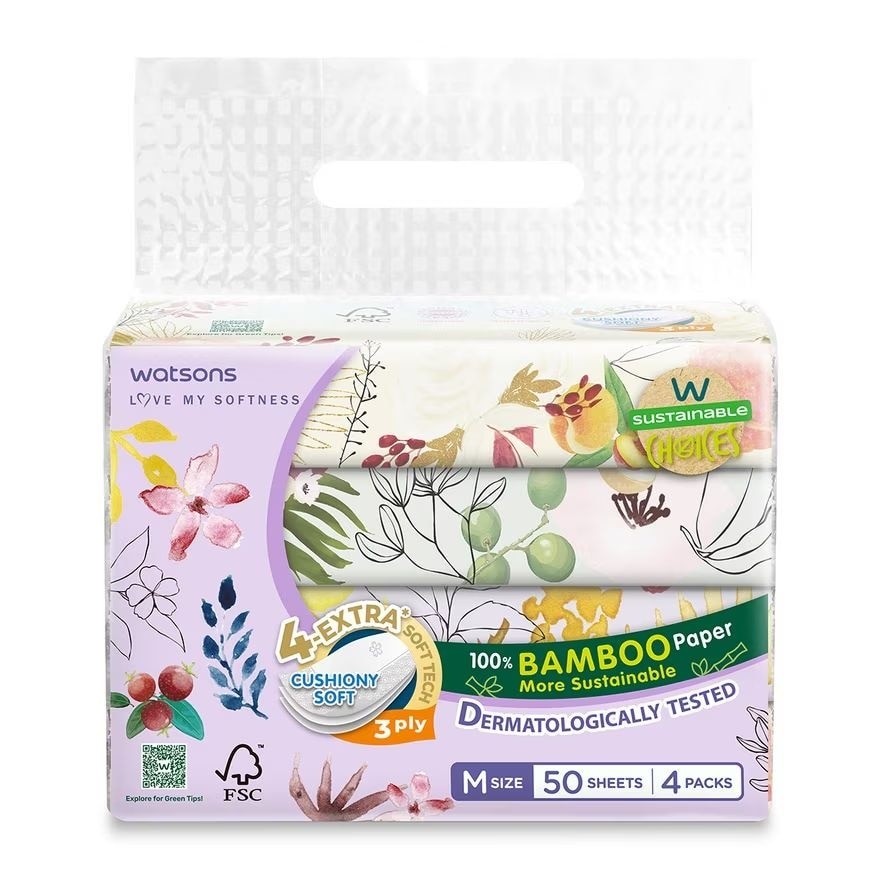 X Flower Travel Tissue 3ply 50 sheets 4 packs