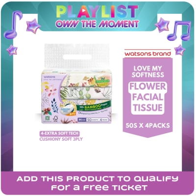 WATSONS - X Flower Travel Tissue 3ply 50 sheets 4 packs