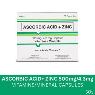 RHEA Ascorbic Acid plus Zinc 30 Capsules