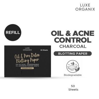 LUXE ORGANIX - Luxe Organix Anne Clutz Charcoal Oil Absorbing Blotting Paper Refill 50 Sheets image