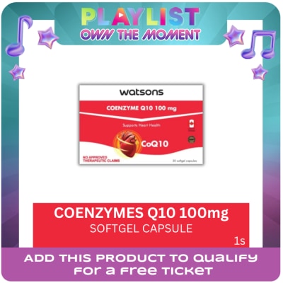 WATSONS GENERICS - WATSONS GENERICS WATSONS GENERICS Coenzyme Q10 Softgel Capsule 100mg (Sold Per Piece)