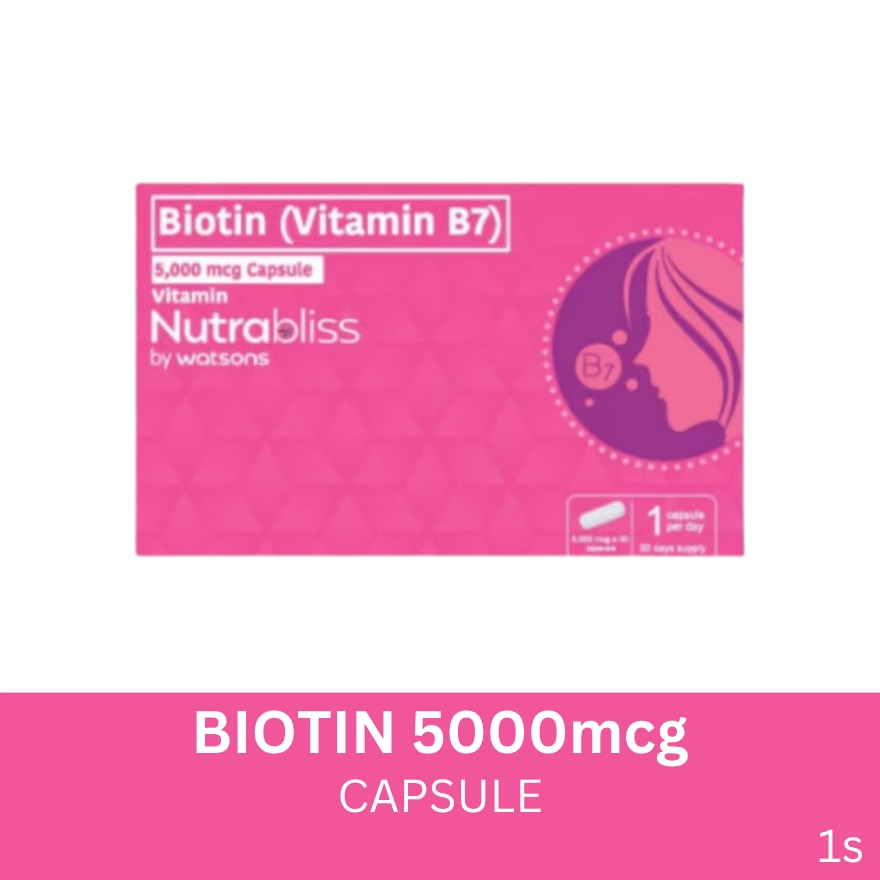 NUTRABLISS WS Biotin 5000mcg Capsule (Sold Per Piece)