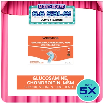 WATSONS GENERICS - WATSONS GENERICS Glucosamine, Chondroitin, MSM 300/240/300mg (Sold Per Piece)