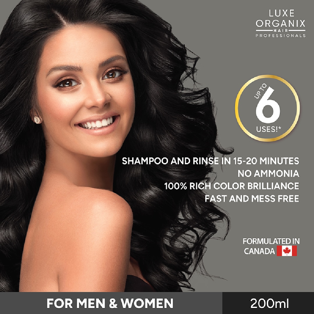 Luxe Organix Hair Color Shampoo Natural Black 200ml