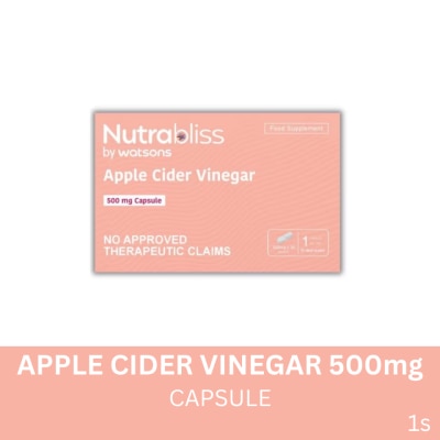 NUTRABLISS WS NUTRABLISS WS Apple Cider Vinegar 500mg Capsule Sold Per Piece (Expiry: January 31, 2028)