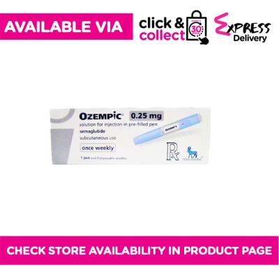 OZEMPIC Semaglutide Solution for Injection 0.25mg /0.19ml [Prescription Required] Available In Click & Collect Express Only