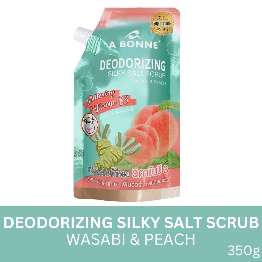 ABONNE WASABI AND PEACH DEODORIZING SILKY SALT SCRUB 350G