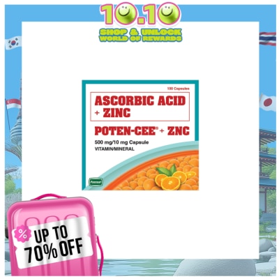 POTENCEE + ZN (Ascorbic Acid + Zinc) 500mg/10mg 1 Capsule (sold per piece)