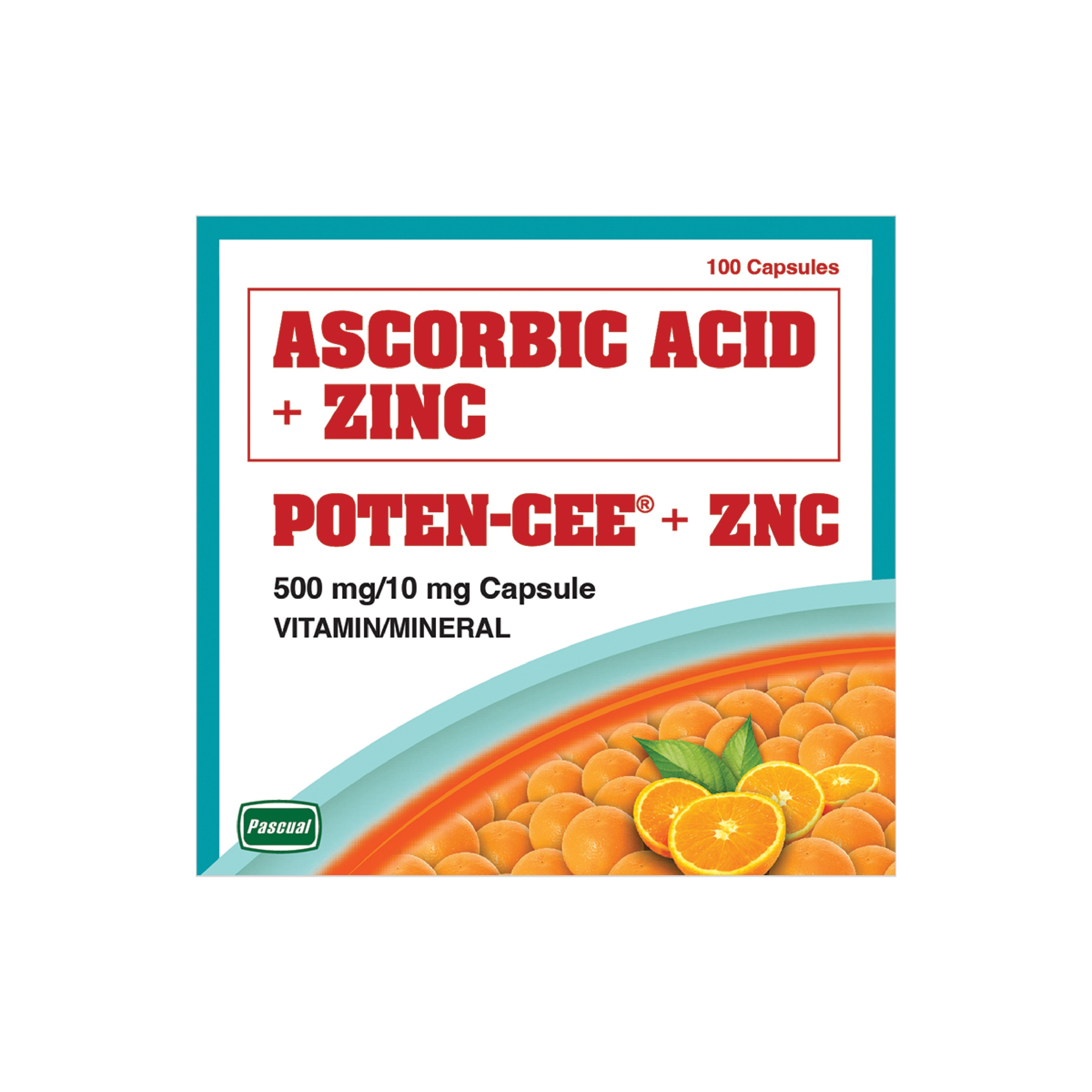 + ZN (Ascorbic Acid + Zinc) 500mg/10mg 1 Capsule (sold per piece)