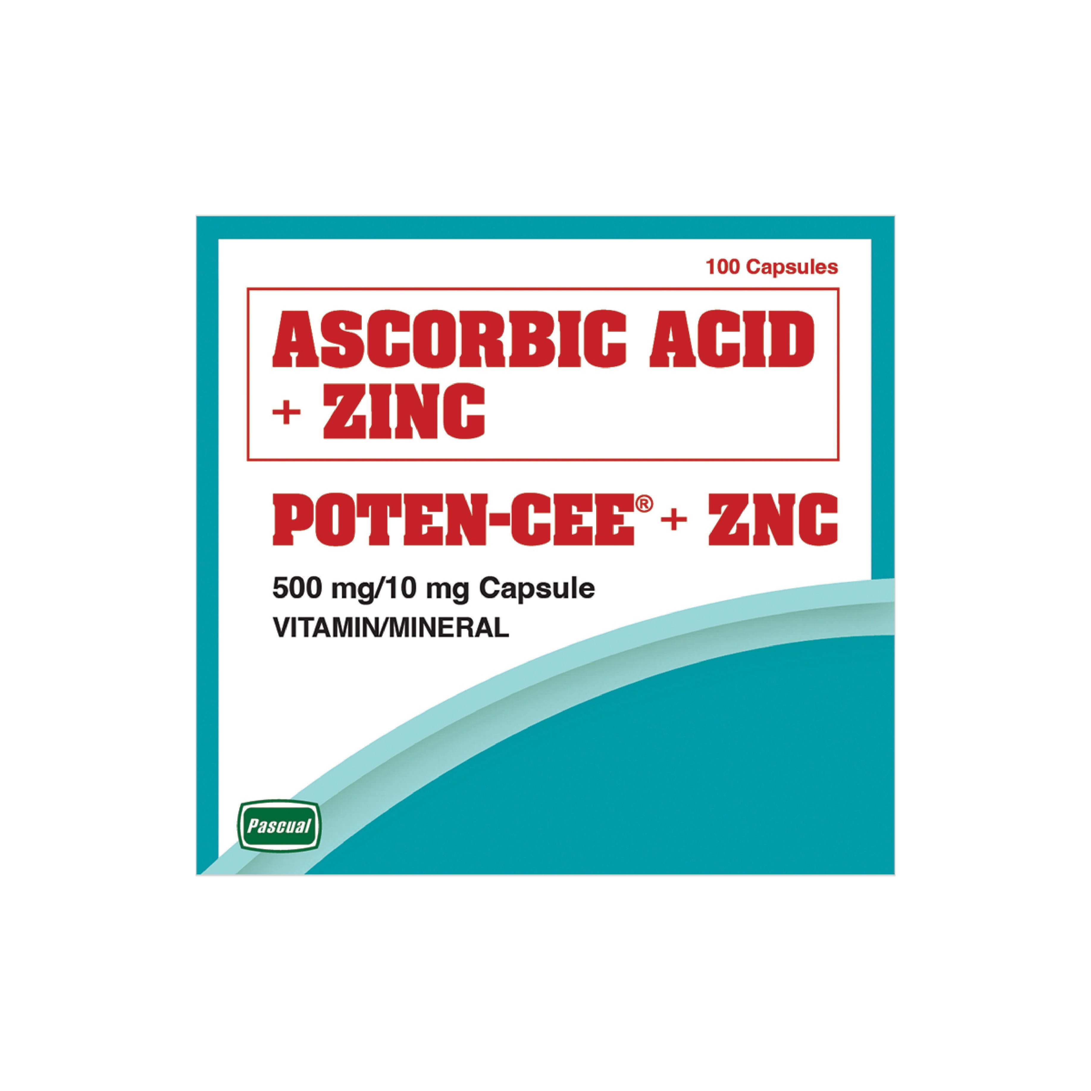 + ZN (Ascorbic Acid + Zinc) 500mg/10mg 1 Capsule (sold per piece)