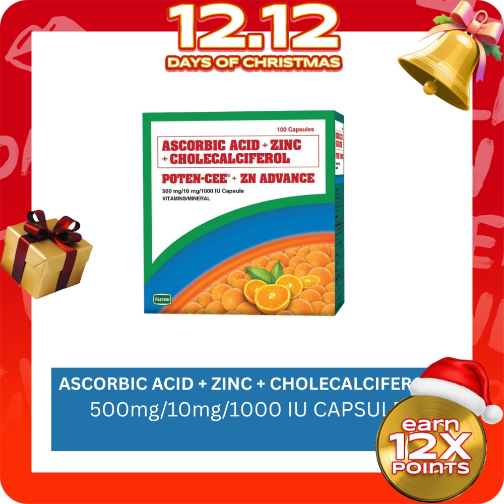 POTENCEE Potencee Ascorbic Acid + Zinc + Cholecalciderol Sold Per Piece