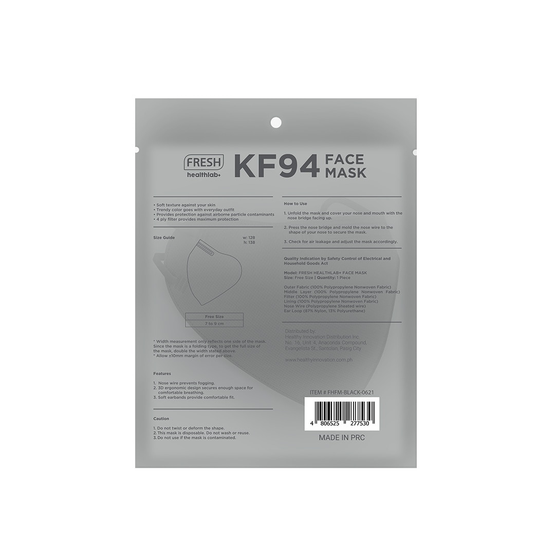 Healthlab+ KF94 Face Mask Black