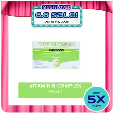 WATSONS GENERICS - Vitamin B-Complex 100 mg/5mg/50mcg Tablet (Sold per Piece)