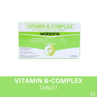 WATSONS GENERICS Vitamin B-Complex 100 mg/5mg/50mcg Tablet (Sold per Piece)