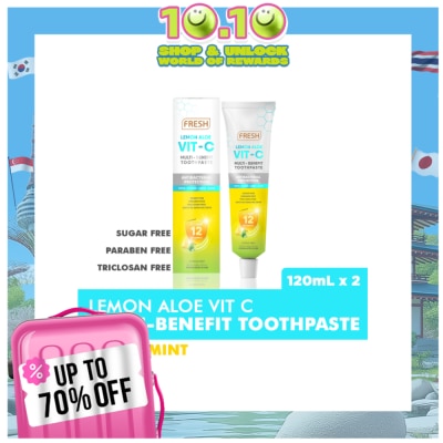 FRESH Lemon Aloe Vit-C Multi-Benefit Toothpaste 120ml Twin Pack