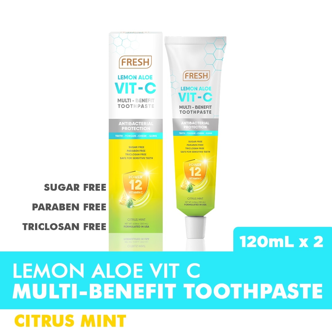 Lemon Aloe Vit-C Multi-Benefit Toothpaste 120ml Twin Pack