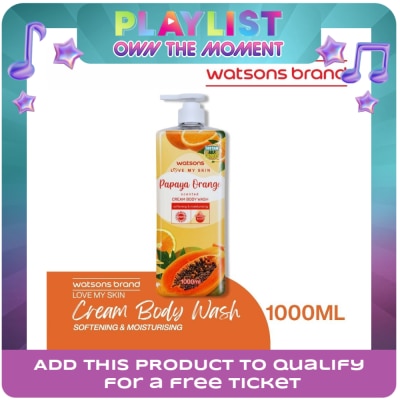 WATSONS - Love My Skin Cream Body Wash Papaya and Orange 1L