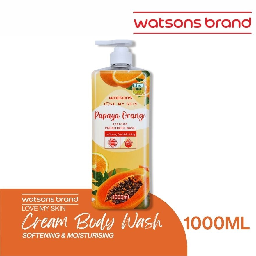 Love My Skin Cream Body Wash Papaya and Orange 1L