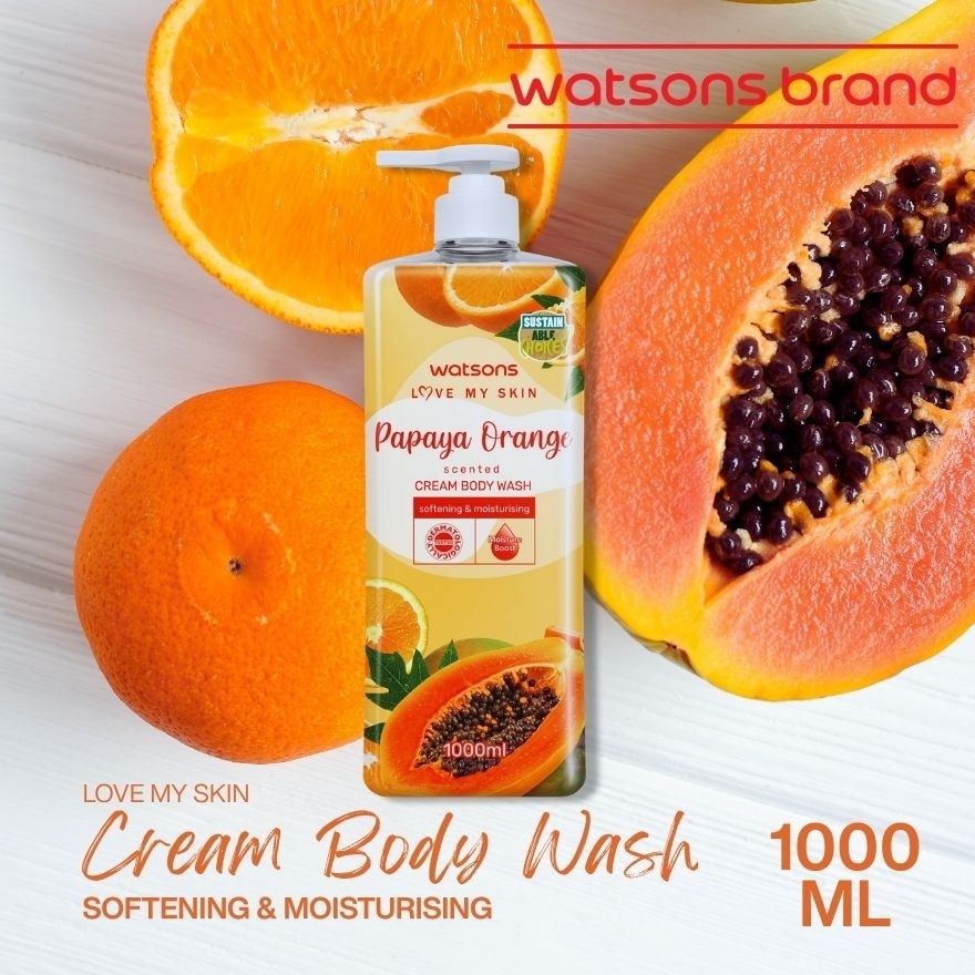 Love My Skin Cream Body Wash Papaya and Orange 1L