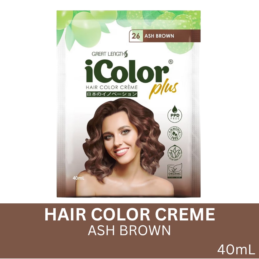 Plus Shampoo Hair Color Creme Ash Brown 40ml