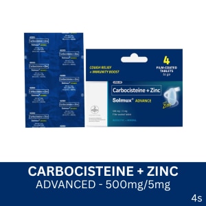 Solmux Advance Carbocisteine + Zinc 4s