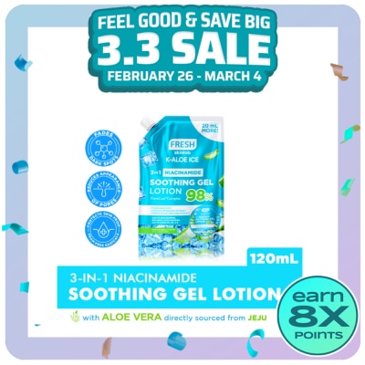 FRESH FRESH K Aloe Ice 3 in 1 Niacinamide Soothing Gel Lotion 120ml